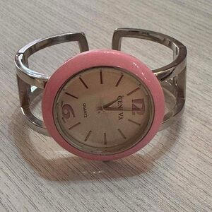 GENEVA Pink and Silver Women's Watch Bracelet
